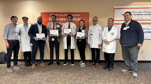 2025 Blake Hospital Research Day winners receiving their certificates.